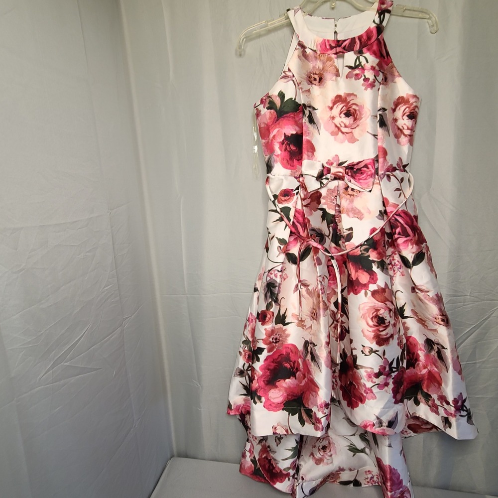 Speechless Kids High Low Dress Girls 16 Pink White‎ Floral Halter Formal Party